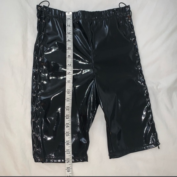 2 FOR 1 PVC Biker Shorts w/ Side Lace-up - Picture 12 of 14